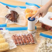 USB Rechargeable Electric Handheld Vacuum Sealer Pump BPA Reusable Vacuum Food Storage Zipper Bags Portable Food Sous Vide Bags