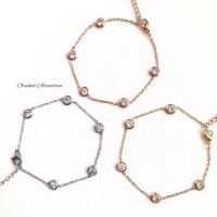 Shira 14k bracelet. (ข้อมือชุบ 14k สแตนเลส สวย ทน เงา โดนน้ำหอมได้ไม่ลอก เพชร CZ)