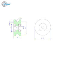 2pcs 6x40x18mm Polyurethane U Groove Roller With Double 626RS Bearings PUUT62640-18 PU Rubber Bearing Wheel Elevator Pulley