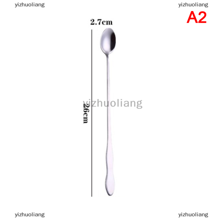 yizhuoliang-1pc-creative-สแตนเลสด้ามยาวจับช้อนกาแฟกวนช้อนน้ำแข็ง