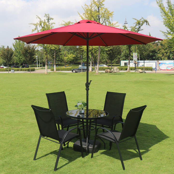 Outdoor leisure tables and chairs umbrella outdoor courtyard garden