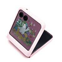 เคสป้องกันคาร์บอนไฟเบอร์คาร์บอนเลียนแบบพิเศษ Motorola Moto Razr 40 (สีชมพู)