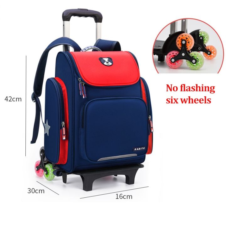 High Capacity Student School Bag Rolling Backpack Kids Trolley Bag School Backpack Wheeled Bag Children Trolley Backpack Wheels