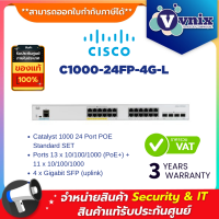 Cisco C1000-24FP-4G-L SWITCH (สวิตซ์) CATALYST 1000 24 PORT GE, FULL POE, 4x1G SFP By Vnix Group