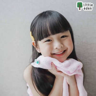 Little Eden ผ้าอาบน้ำใยไผ่100% ขนาด13x13นิ้ว (33x33cm.) #3ผืน ผ้าอาบน้ำทารก