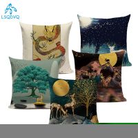 {fabric sofa} Cojines Decorativos Para Sofá ปลอกหมอนสัตว์กวางการ์ตูน Nordicpillow ปลอกหมอนอิงสำหรับเด็ก Bedrooom