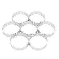 5 Pcs Circular Porous Tart Ring Bottom Tower Pie Cake Mould Baking Tools Heat-Resistant Perforated Cake Mousse Ring, 8cm