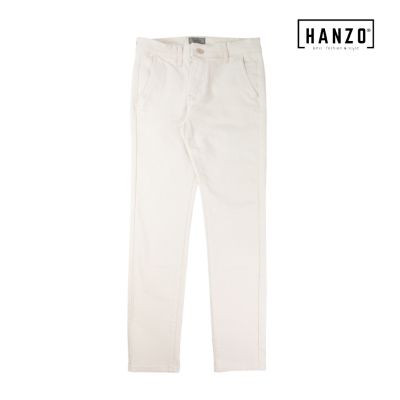 HANZO Men Slim Fit Long Cotton Pant 106602 JL8802-63 - Cream