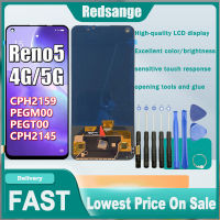 Redsange จอแสดงผล OLED สำหรับ OPPO Reno 5 4G/Reno 5G/Reno 5G/Reno 5K/Reno 6 5G/Reno 7 5G ชุดประกอบหน้าจอสัมผัส LCD สำหรับ OPPO Reno 5 4G Reno 5 5 5 5G Reno 5K Reno 6 5G Reno 7 5G Lcd