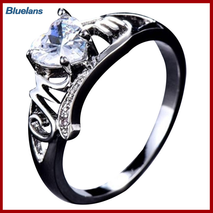 Bluelans®โลหะผสมที่ละเอียดอ่อนแหวนนิ้วมือแฟชั่นรักแหวนรูปหัวใจสำหรับผู้หญิง