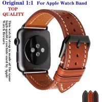 [HOT JUXLLKBKOW 514] สายหนังคุณภาพสูงสำหรับ Apple Watch 45มม. 41มม. 44มม. 40มม. 42มม. 38มม. Series 7 6 SE 5 4 3สร้อยข้อมืออุปกรณ์เสริม IWatch สายคล้อง