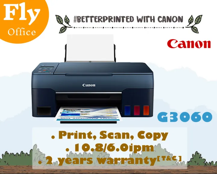 Canon Pixma G3060 Easy Refillable Ink Tank Wireless All In One Printer For High Volume 3759