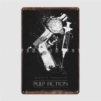 Vintage Pulp Fiction โปสเตอร์ภาพยนตร์แผ่นโลหะเหมาะสำหรับคลับ,ปาร์ตี้,บาร์ออกแบบ Wall Decor ป้ายดีบุก Poster