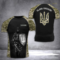 New！2023！T-shirt lengan pendek, sidik bendera Ukraina 3D, terlalu besar, gaya jalan, fashion pria 2023. High quality products （Freeprinting of names）