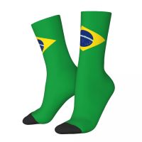 Winter Warm Crazy Design Women Men Brazil Flag Socks Non-slip Skateboard Socks Socks Tights