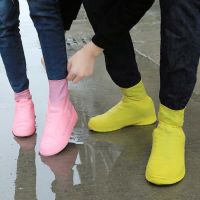 1 Pair 17/20cm High Bottom Waterproof Shoe Cover Silicone Rain Shoes Pocket Rubber Boots Cover Sneakers Protector Foot Covers Rain Boots