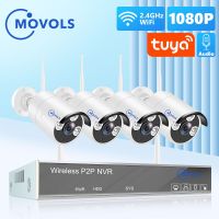 Movols ระบบกล้องตรวจตราวิดีโอพร้อมชุด Wifi NVR ไร้สาย2MP สมาร์ทโฮมกล้องวงจรปิดรักษาความปลอดภัย CCTV กลางแจ้ง