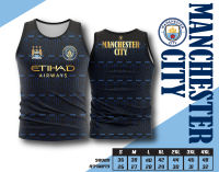 เสื้อบอลพิมพ์ลาย สโมสร ฟุตบอล แมนซิตี้ แขนกุด สีดำ MANCITY