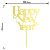 【2023ปีใหม่】Hello 2023 Happy New Year เค้กอะคริลิค Topper เค้ก Decoraion Party Supplies