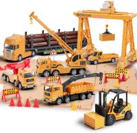 Construction Truck Toy Set Cargo Transport Vehicles Site Playset Christmas Gift for 3 4 5 6 Year Olds Boys Kid Toddler Child