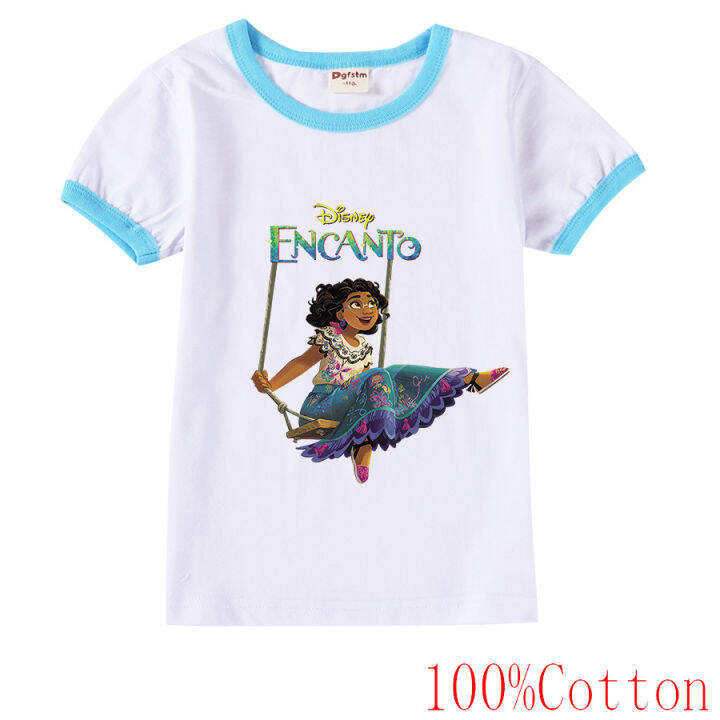 encanto-เสื้อยืดแขนสั้นของเด็กผู้ชายเด็กผู้หญิง-เสื้อลำลองพิมพ์ลายคอกลมใหม่ฤดูร้อนปี8796