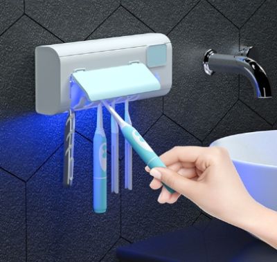 "ลด 50% ล้างสต๊อก" TopShop29 ที่เก็บแปรงสีฟัน มีเเผงไฟโชล่า กล่องใส่แปรงสีฟัน ที่บีบยาสีฟัน อุปกรณ์ห้องน้ำ ที่แขวนแปรงสีฟัน ติดผนัง