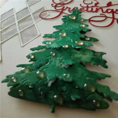 3pcs Christmas Tree Metal Die Cutting Dies for Scrapbooking Photo Album Decorative Embossing Folder Stencil  Scrapbooking