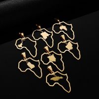 Gold Plated Stainless Steel Jewelry Africa Jamaica Nigeria Kenya Cameroon Ghana Congo Maps Pendant Necklace For Women Fashion Chain Necklaces
