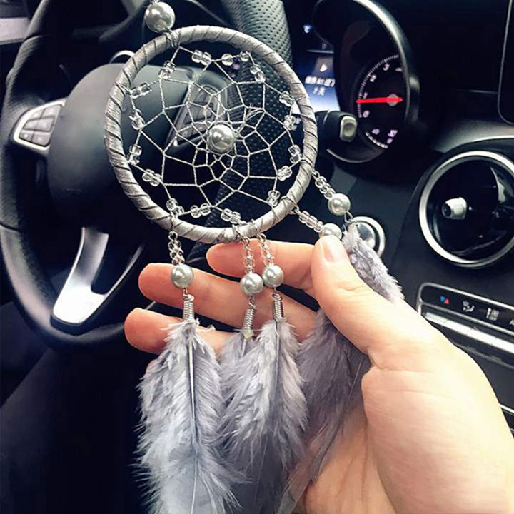 uni-sun-handmade-dream-catcher-แขวนหวายลูกปัดขนนกรถไต่ผนังตกแต่งเครื่องประดับ