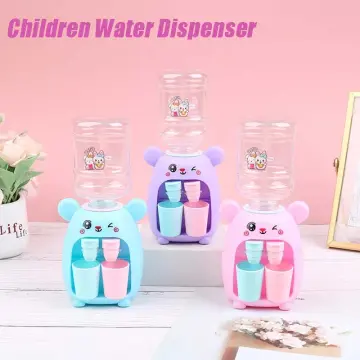 250ml Mini Water Dispenser For Children Kids Gift Cute Water Juice Milk  Drinking Fountain Simulation Cartoon Pig Kitchen Toy