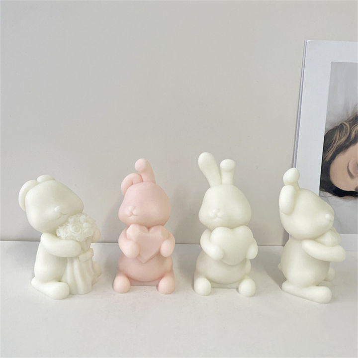 hugging-diy-aromatherapy-plaster-soap-cartoon-rabbit-candle-mold