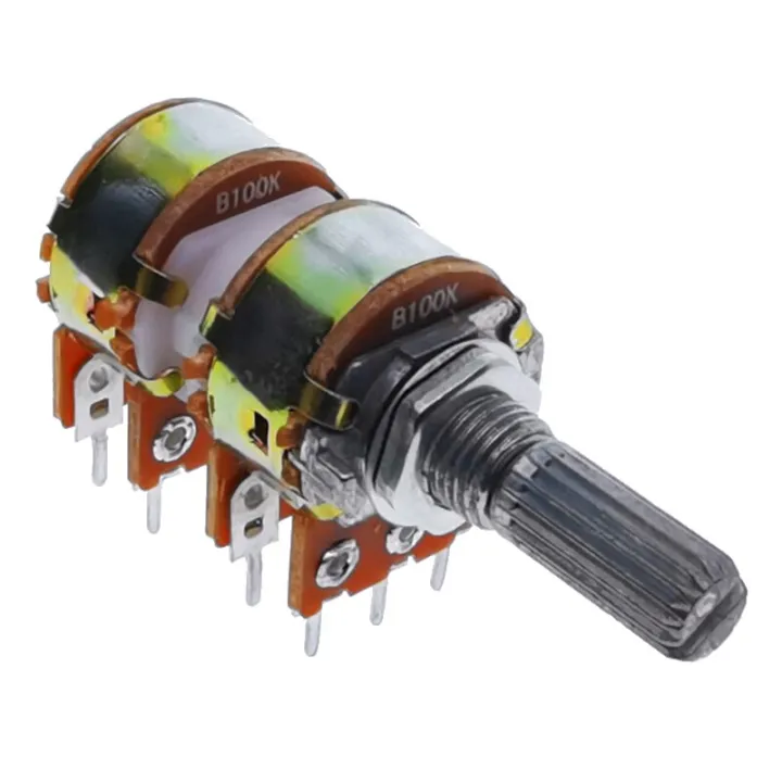 1PCS High quality B50K B100K 50K 100K Stereo Volume Potentiometer Audio 4 Channels Volume