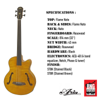 FEB-F2M/FL – Medium Scale Fretless เบสโปร่งไฟฟ้า ไร้เฟรต สัมผัสดี คอระดับกลาง