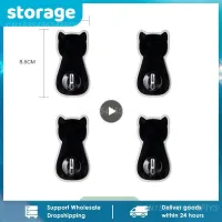 【YF】 4 Pack Key Hanger Viscose Behind-door Hook Seamless Towel Holder Rack Home Storage Accessories Plastic Cat