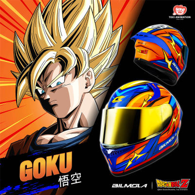 หมวกกันน็อคเจ็ดดราก้อนบอล BILMOLA รุ่นพิเศษสำหรับผู้ชายและผู้หญิงขี่มอเตอร์ไซค์หมวกกันน็อคสี่ฤดูป้องกันการเกิดฝ้า Goku