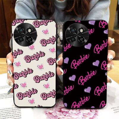 Casing For ITEL S23 Retro Pink Barbie Print Girly Soft TPU Phone Case Anti-scratch Fall-proof Dirt Resistant Protective