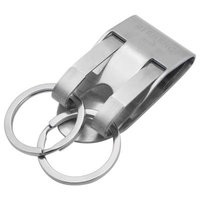 สแตนเลสพวงกุญแจคลิปความปลอดภัยบนสายเข็มขัดนิรภัยคลิปคีย์พวงกุญแจเข็มขัดที่ถอดออกได้2 Keyrings เข็มขัดที่ใส่กุญแจ