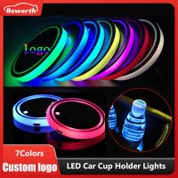 ไฟที่รองแก้ว LED 7สี2ชิ้นสำหรับรถ Tesla รุ่น3 Y X Toyota Jeep ซูบารุฮอนด้า Lexus AUDI BMW แผ่นน้ำส่องสว่าง