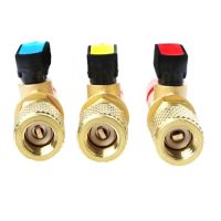 1/4 Male to 1/4 Female SAE Straight Ball Valve AC Charging For R22 Refrigerant