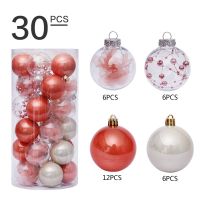 ลูกบอลคริสต์มาสเครื่องประดับ30ชิ้นลูกบอลแขวน Baubles ต้นคริสต์มาสแขวนเครื่องประดับสำหรับคริสต์มาสวันหยุดงานแต่งงานตกแต่งบ้าน