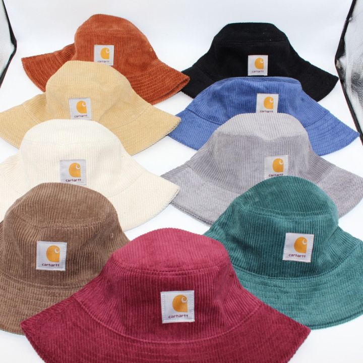 bucket-hat-หมวกถังผ้าลูกฟูกสำหรับผู้หญิงผู้ชายหมวกตกปลาชายหาดเดินป่ากลางแจ้ง