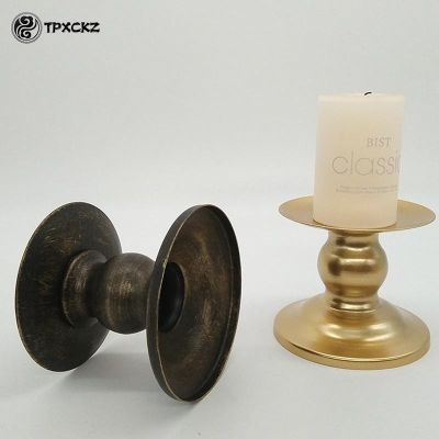【CC】 Candle Holder Pillar Metal Desktop Candlestick Wedding Candelabra