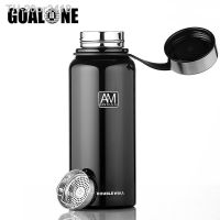 ❧♤ 20pr3412 Goalone garrafa de água grande capacidade aço inoxidável viagem ar livre com filtro dupla parede vácuo isolado térmica novo