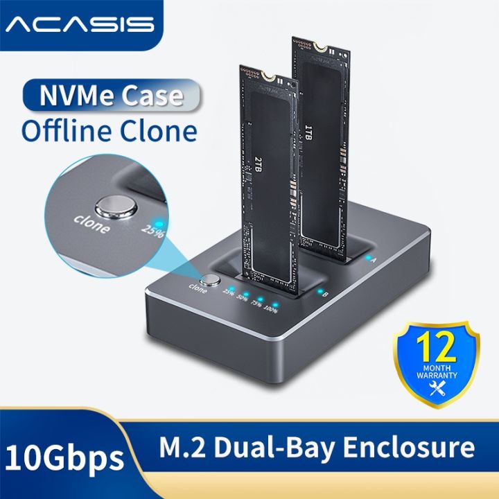 Acasis Type C Usb 10g To Nvme Dual Bay Docking Station For M2 Ssd Key M Lazada 3385