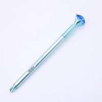 【✱2023 HOT✱】 gong25258181584814 ปากกาสีหัวเพชรตรงกลางมุกคริสตัล1ชิ้นปากกาแต่งงานสำนักงานไข่มุกพลาสติกปากกาสีฟ้าสีม่วงสีชมพูสีเงิน