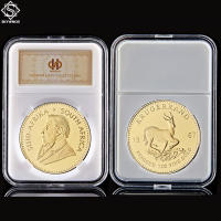 1967 ปีแอฟริกาใต้ 1 ออนซ์ชุบทอง Krugerrand Replica Token Coin W/จอแสดงผลอะคริลิคแคปซูล-iodz29 shop