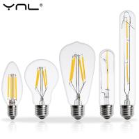 【No-profit】 YNL E14 E27 LED Edison หลอดไฟ220V 2W 4W 6W 8W โบราณ Retro Vintage LED หลอดไฟ Filament หลอดไฟ Vintage จี้แก้ว