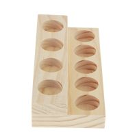 Wooden Perfume Cosmetic Makeup Essential Oil Displaying Rack 2 -Tiers Stand Travel Size Bottles Containers