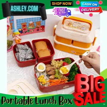 Cartoon Lunch Box For Girls School Kids Plastic Picnic Bento Box Microwave  Food Box With Compartment Storage Salad Containers