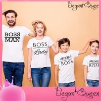 สง่างาม❤Queen BOSS MAN BOSS ขนาดเล็กของผู้หญิง BOSS สำหรับครอบครัวพ่อแม่เด็ก T เสื้อแม่พ่อเสื้อยืด Babe